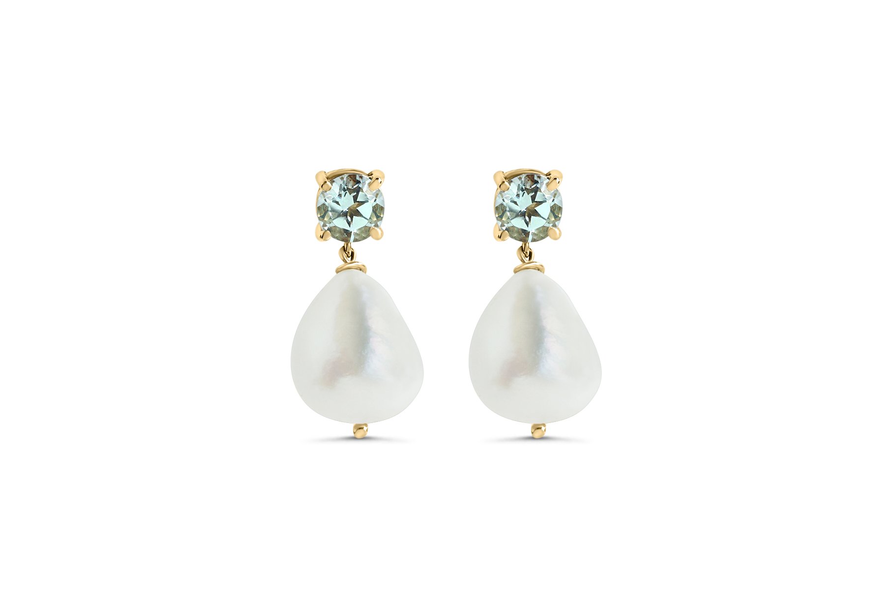 Aquamarine shop pearl earrings